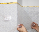 Masker-voorgetapete schilders Washi-tape met plastic druppeldoek